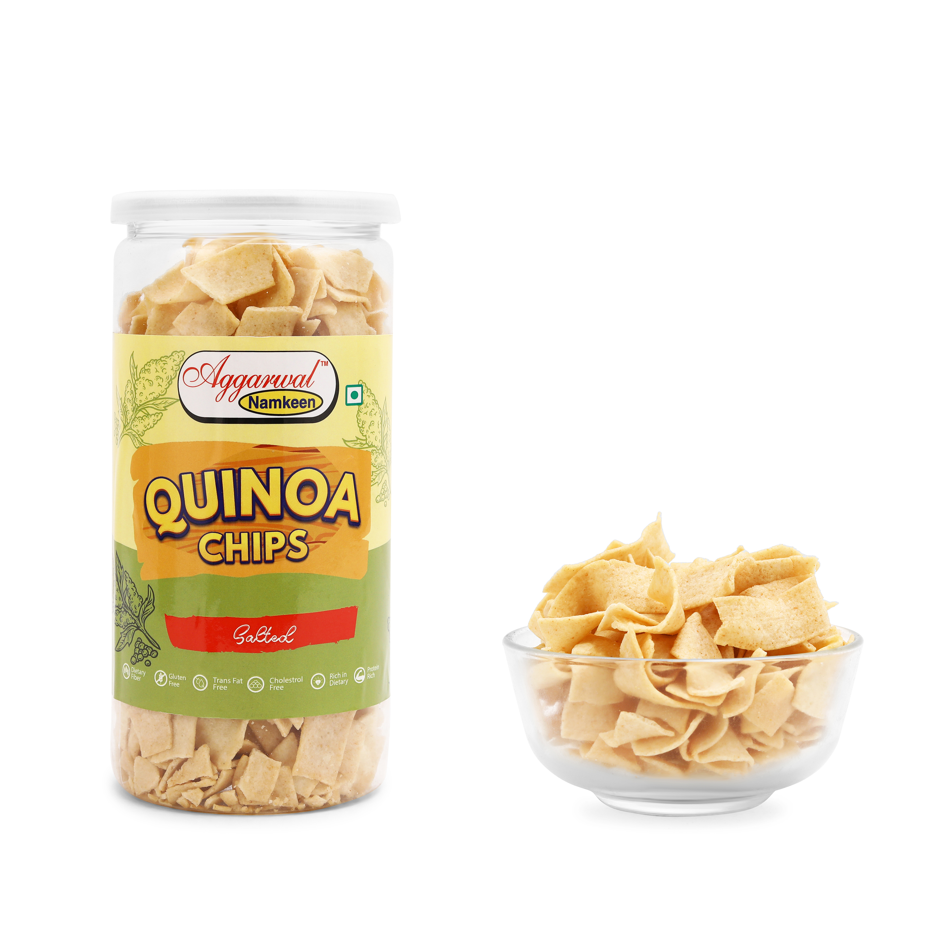 Quino Bhel Chaska Chips - 150 Gm Bottle | Fried Quinoa Snacks With Beetroot, Urad Dal, Brown Rice Powder, And Spices, Gluten-free