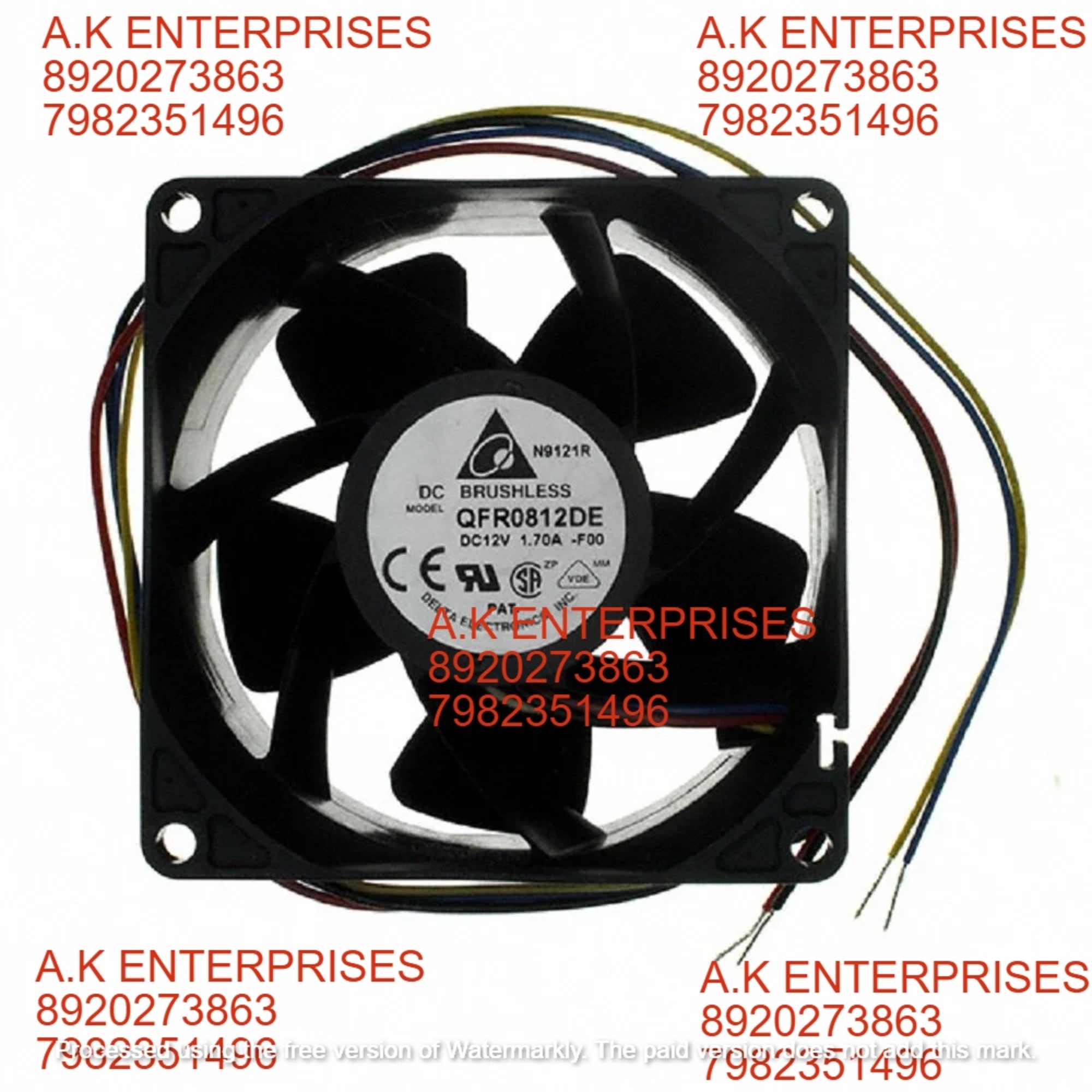 Delta Typeair Cooling Fan - 80mm L X 80mm H X 38mm W, Black Plastic, 12v Dc, 13.8w, 9000 Rpm, 105.2 Cfm Air Flow, 60 Db Noise Level