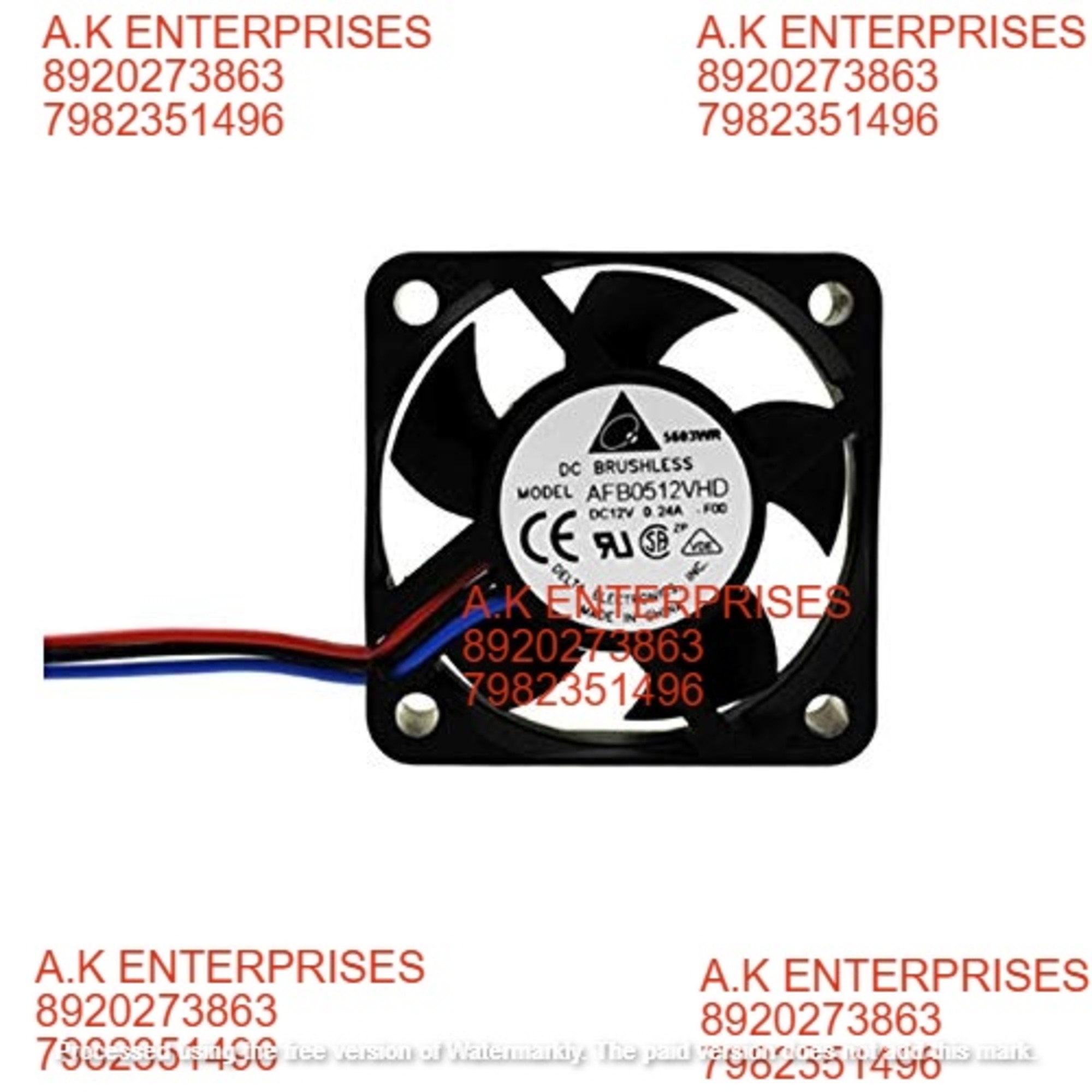 DELTA AFB0512VHD Electronics Delta Electronics 12V DC Brushless Fan Ball Bearing 50mm x 50mm x 20mm