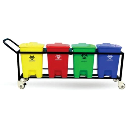 Bio Medical Waste Bin Trolley - Color: Multicolor