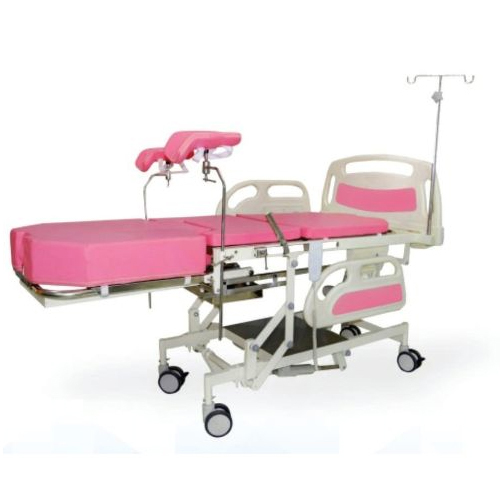 Electric Labour Delivery Bed - Color: White And Pink