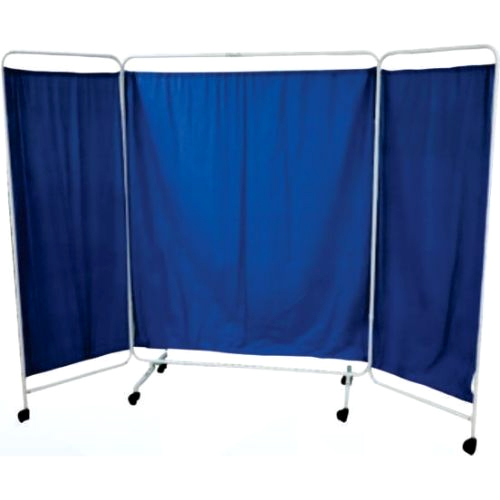 3 Folds With Curtain Bedside Screen - Material: Metal