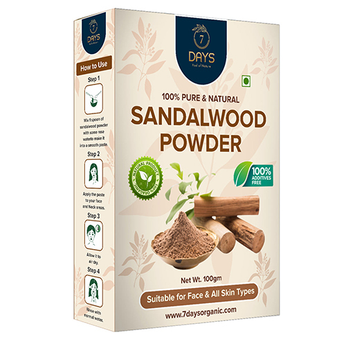 Sandalwood Face Pack Powder - Natural Sandalwood Material, Brown Color | Skin Brightening Face Mask for All Skin Types, Easy Mix with Water