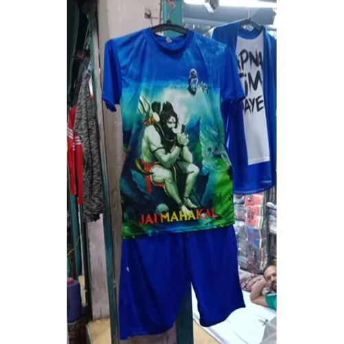 Men Printed T-Shirt With Shorts - Color: Multicolor