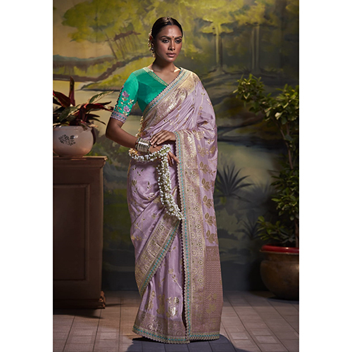 Purple Dola Silk Saree