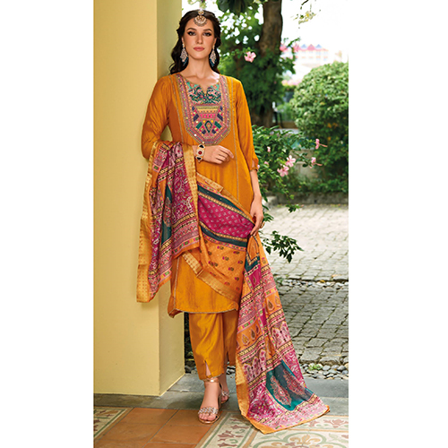 Silk Lace Work Indian Pant Suit