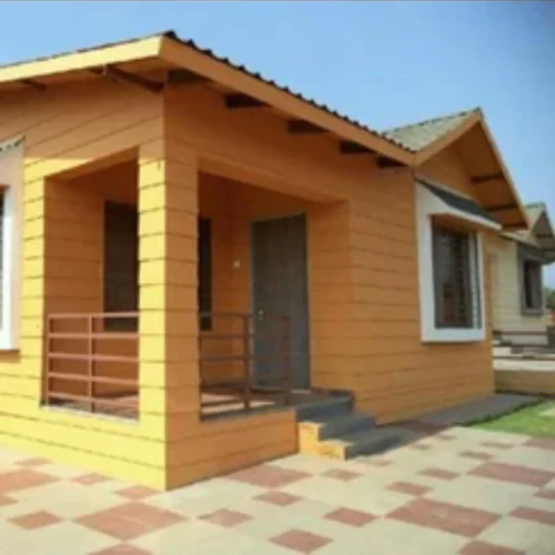 Prefabricated Wooden House - High-Quality Wood Material, Steel Roof, Custom Color Options | Eco-Friendly Design with Sliding Windows and Slip-Resistant FRP Flooring