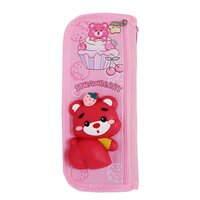 CherryBox Cute 3D Bummy Bear Pouch Stationary Box Multi Compartment and Zipper Pencil Case for Students Kids Boys and Girls