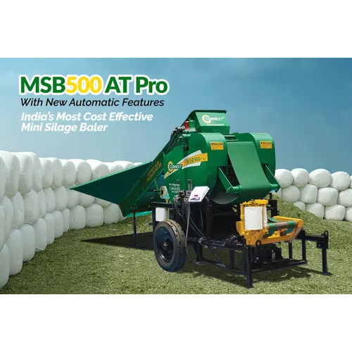 MSB500 AT Pro Mini Silage Baler Machine - Metal, 60-80 Kg, Green | 1 Year Warranty, Ideal for Agriculture