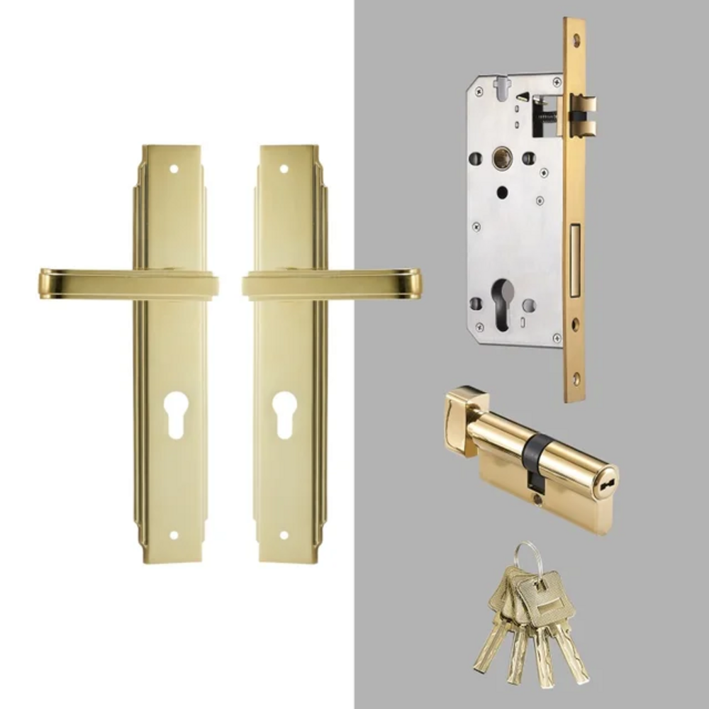 Crystelle Knurled Solid Brass Lever Handle, Passage Door Lever, Privacy Door Lever, Pvd Door Handle, Suitable For Internal Doors