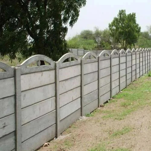 Grey Concrete Readymade Compound Wall