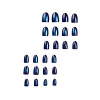 CherryBox 24 Nails Glossy Shiny Golden White Cream False Nails Fake nails Salon Manicure Acrylic Nail Art Tips for Women Girls (Jelly Glue Adhesive Tabs and Glue Included)