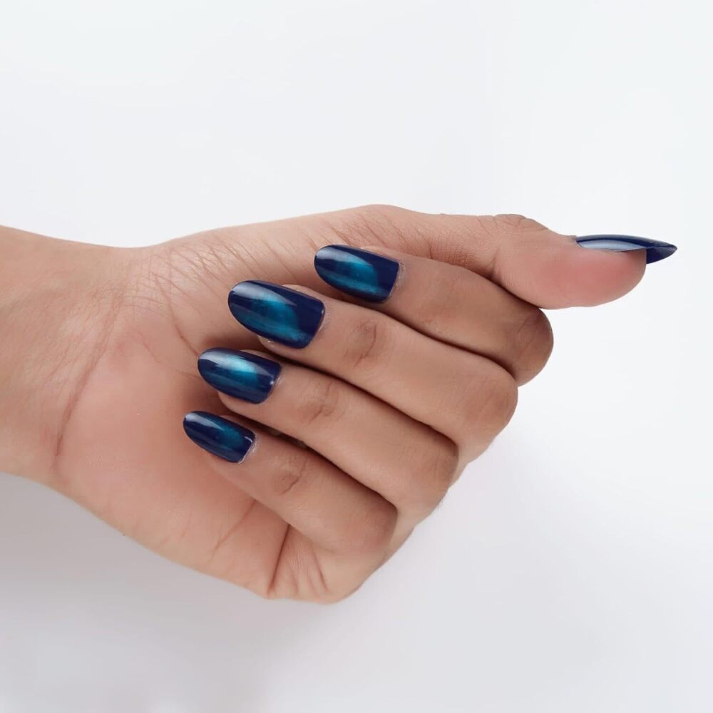 CherryBox 24 Nails Glossy Shiny Golden White Cream False Nails Fake nails Salon Manicure Acrylic Nail Art Tips for Women Girls (Jelly Glue Adhesive Tabs and Glue Included)