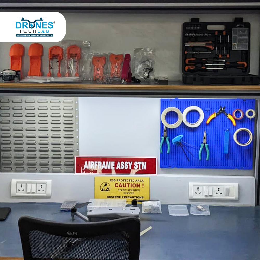 Drone Lab Setup - Metal Frame, Electric Powered, Matte Black | Comprehensive Educational Package For Drone Technology Innovation And Skill Development