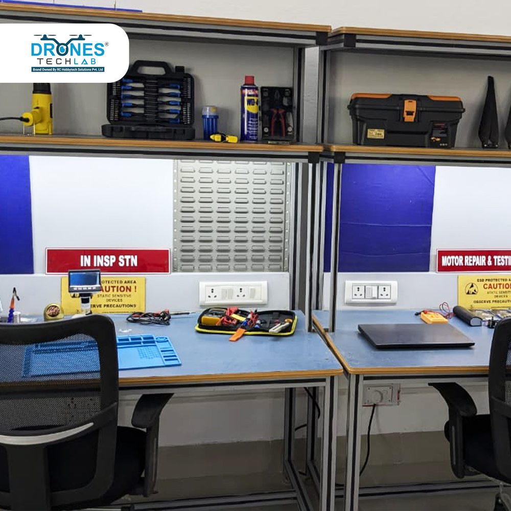 Drone Lab Setup - Metal Frame, Electric Powered, Matte Black | Comprehensive Educational Package For Drone Technology Innovation And Skill Development