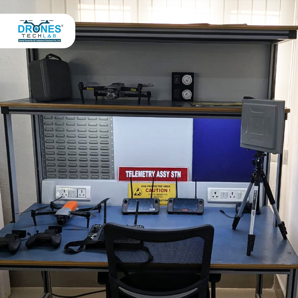 Drone Lab Setup - Metal Frame, Electric Powered, Matte Black | Comprehensive Educational Package For Drone Technology Innovation And Skill Development