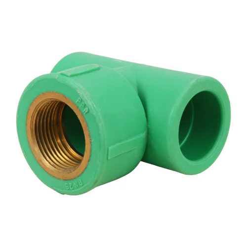 Ppr Threaded Tee - 3 Inch Outer Diameter, Green Color | Round Section Shape, Durable Design