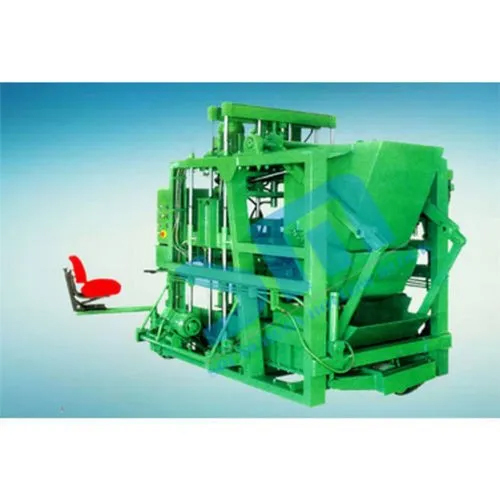 Hydraulically Operated Concrete Block Making Machine - Color: Green Paint Coated