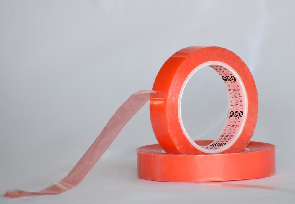 Double Sided Red Polyester Tape