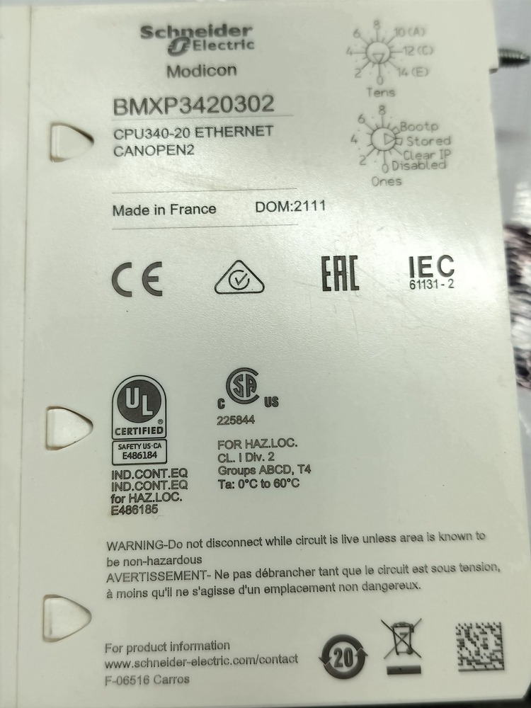 SCHNEIDER BMXP3420302 PROCESSOR MODULE