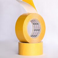 Double Sided Pvc Tape - Pvc, 50m Length, 48mm Width, White Color, 180mm Thickness | Uv Resistant, High Tack Adhesive, Excellent Durability On Rough Surfaces