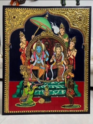 Tanjore art painting ram mandir