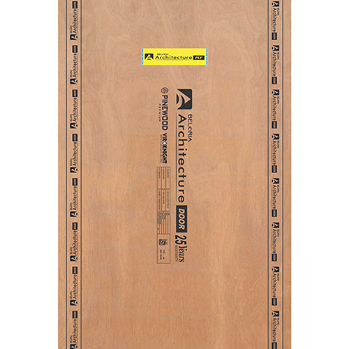 Wooden Flush Door - Solid Wood, Custom Size Available , Brown Finish with High-Quality Polished Surface