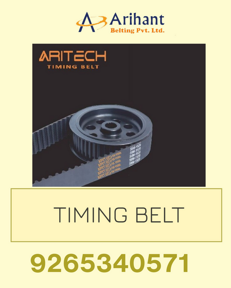 Aritech Timing Belt - Black Rubber, Glass Fiber Reinforced | High Speed Efficiency, Heat-resistant, Oil-proof, Wear-resistant, Low Elongation