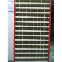 Pigeon Hole Rack - Powder-coated Steel, Customized Design For Supermarkets & Industrial Storage, Red & White Finish, Durable And Easy To Assemble