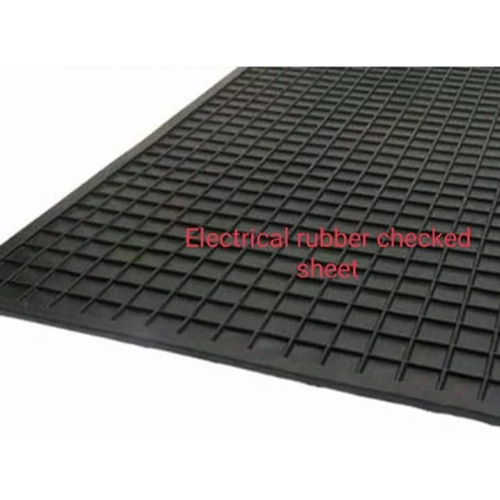 Electrical Rubber Checked Mat - Color: Black