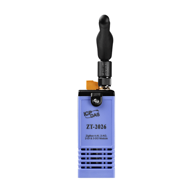 Zt-2026 Zigbee Wireless Module - Plastic, 33 X 87 X 110 Mm | 4 Ai, 2 Ao, 2 Di, 2 Do Channels, Overvoltage Protection, 700 M Wireless Range