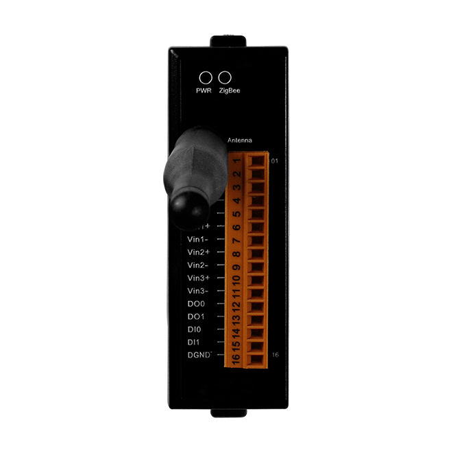 Zt-2026 Zigbee Wireless Module - Plastic, 33 X 87 X 110 Mm | 4 Ai, 2 Ao, 2 Di, 2 Do Channels, Overvoltage Protection, 700 M Wireless Range