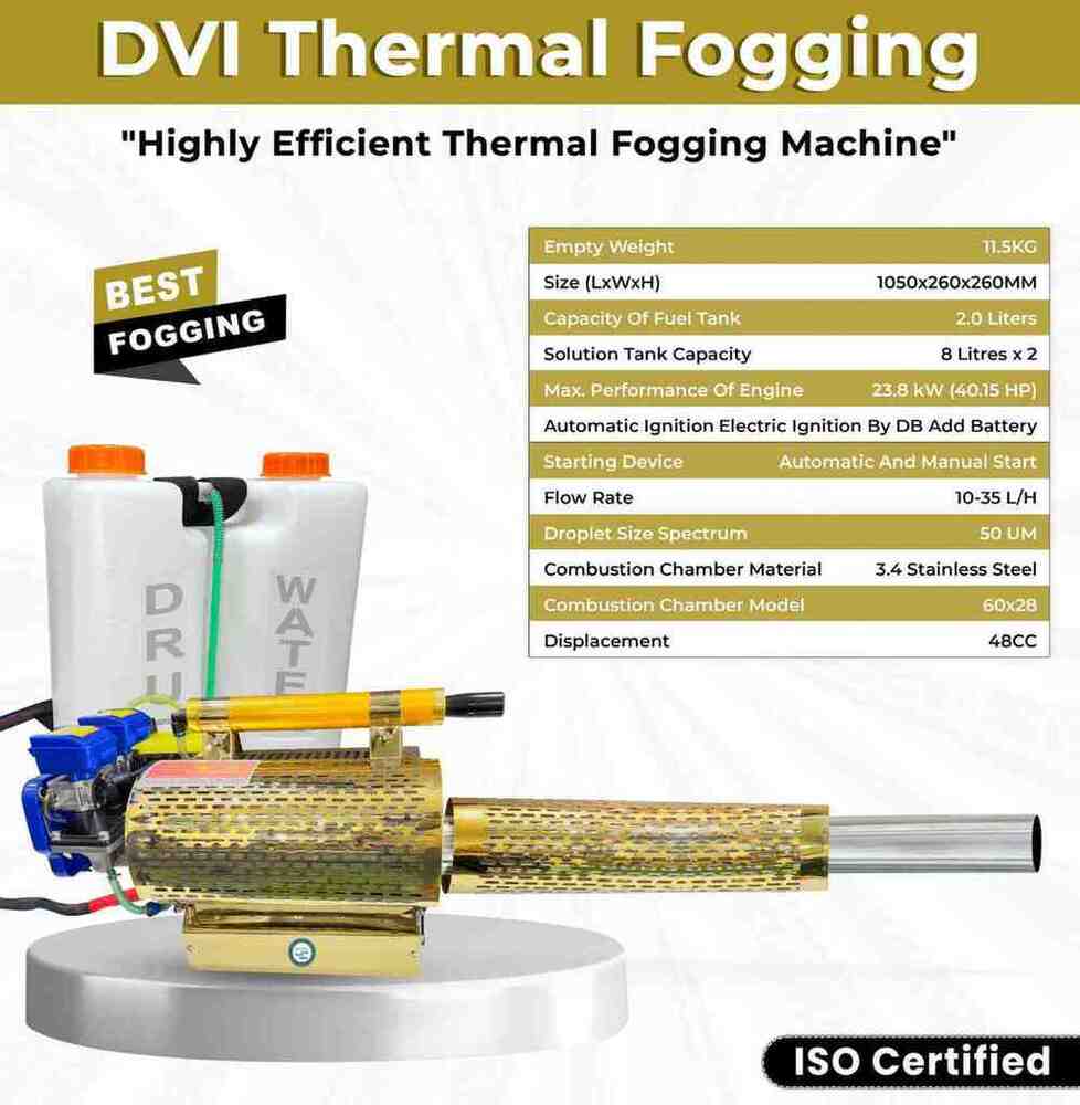 Fumigation Fogging Machine - 115x85x35 Cm | Golden 30 Lph Output, Automatic Battery-powered, Pest Control For Agriculture & Hospitals