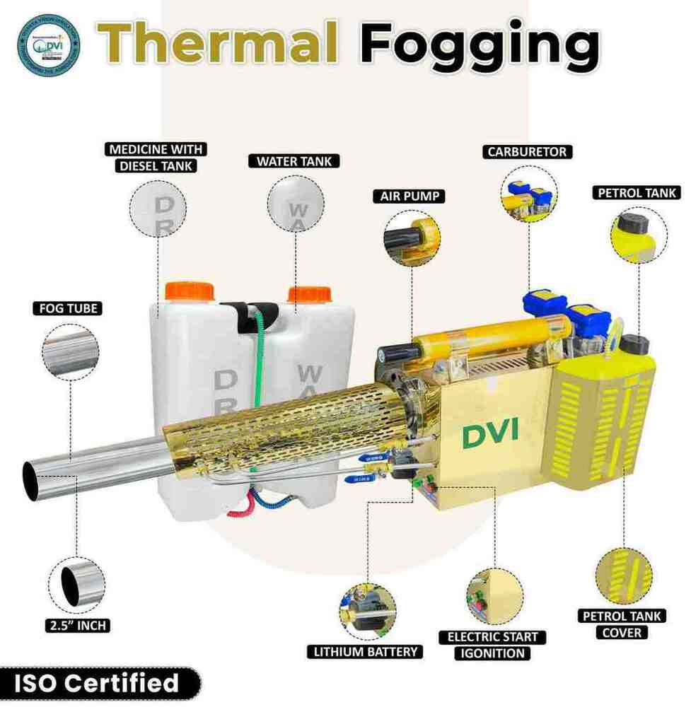 Fumigation Fogging Machine - 115x85x35 Cm | Golden 30 Lph Output, Automatic Battery-powered, Pest Control For Agriculture & Hospitals