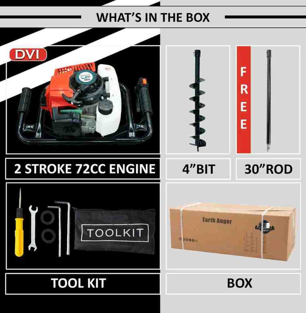 Earth Auger 72cc with 2.5 inch bit