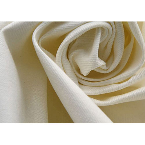 Plain & Diagonal Cotton Rfd Fabric - Color: Cream