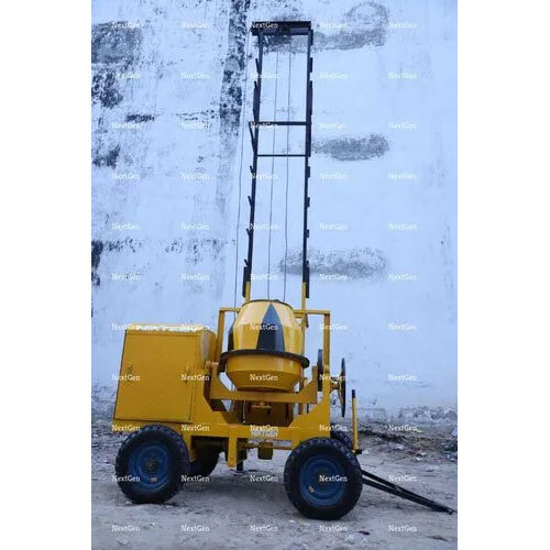 2 Tower Lift Mixer Machine - Color: Yellow