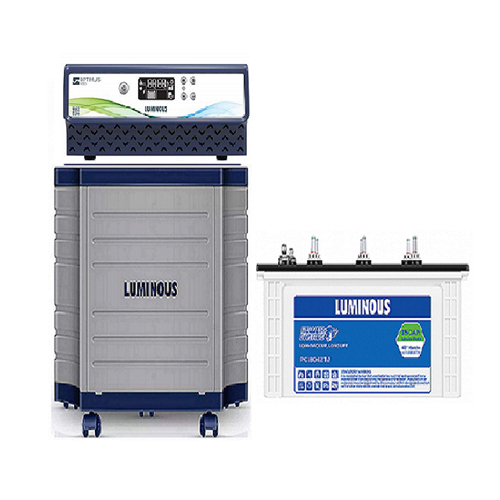 Optimus 1250 और Power Charge PC18042TJ -150 AH ट्यूबुलर बैटरी जिसमें ट्रॉली है