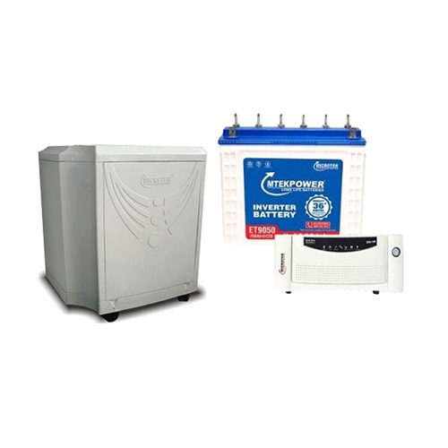 Microtek Inverter Battery Combo 1275+200Ah Battery + Tall Tubular Trolley - Color: White