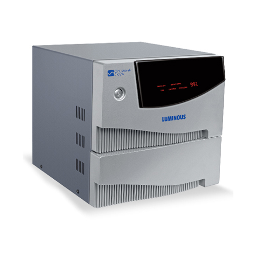 Luminous Cruze+ 2KVA 24V UPS - 280x300x280mm, Grey Color, 220-240V Rated Voltage | Short Circuit, Overcurrent, Overvoltage Protection