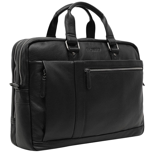 Black Leatherite Laptop File Bag