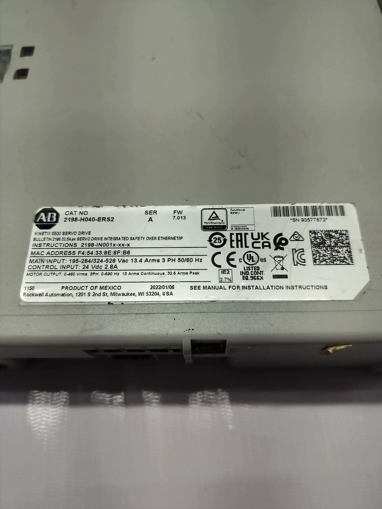 Allen Bradley 2198-h040-ers2 Servo Drive