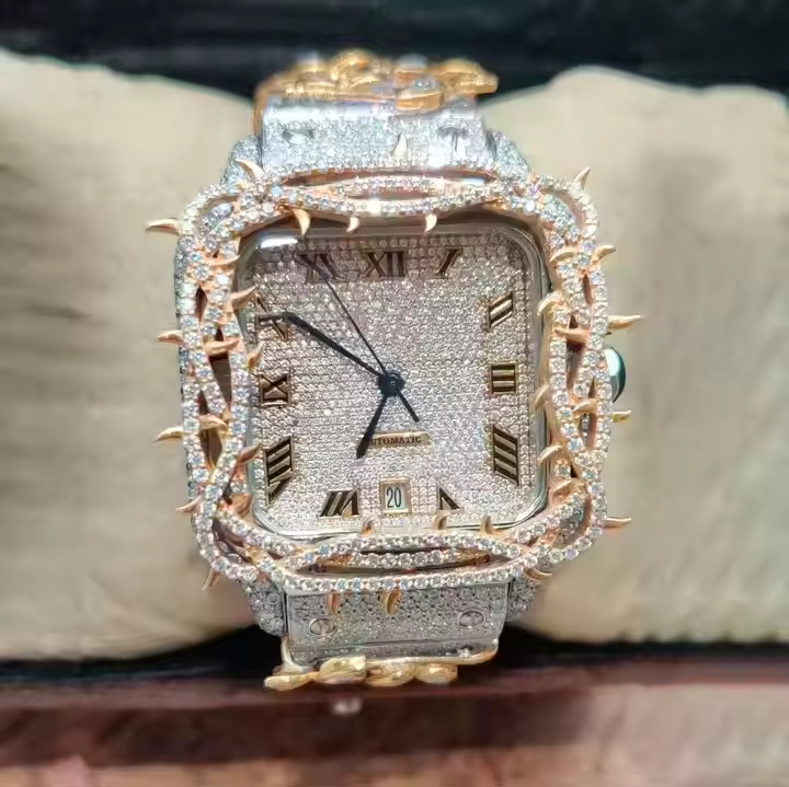 Automatic Movement Moissanite Iced Out Diamond Watch