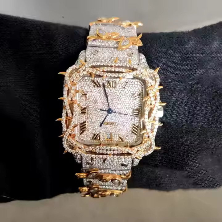 Automatic Movement Moissanite Iced Out Diamond Watch