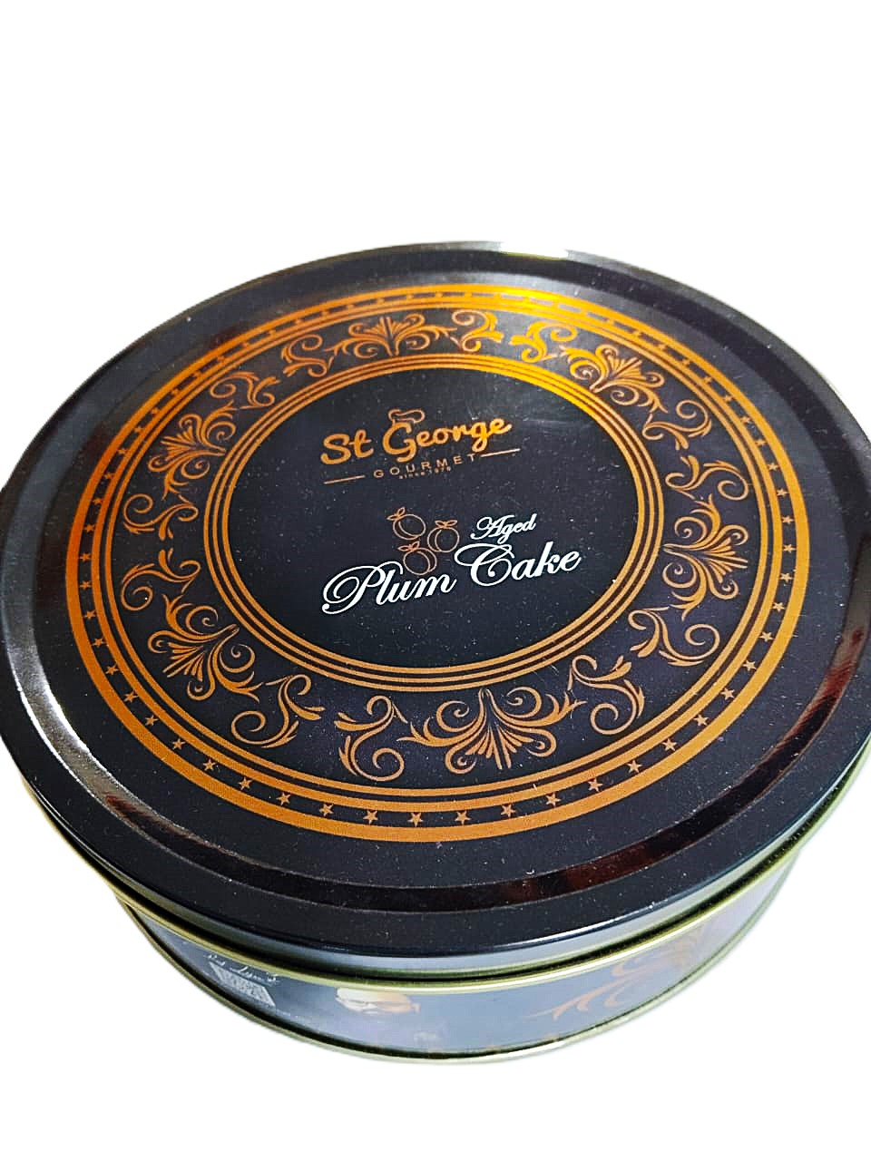 Cake Tin Container Customized - Tinplate, 175 Mm Dia X 65 Mm Height, Golden Lacquer Finish | Round Shape, Food Safety Grade, Offset Printing Design