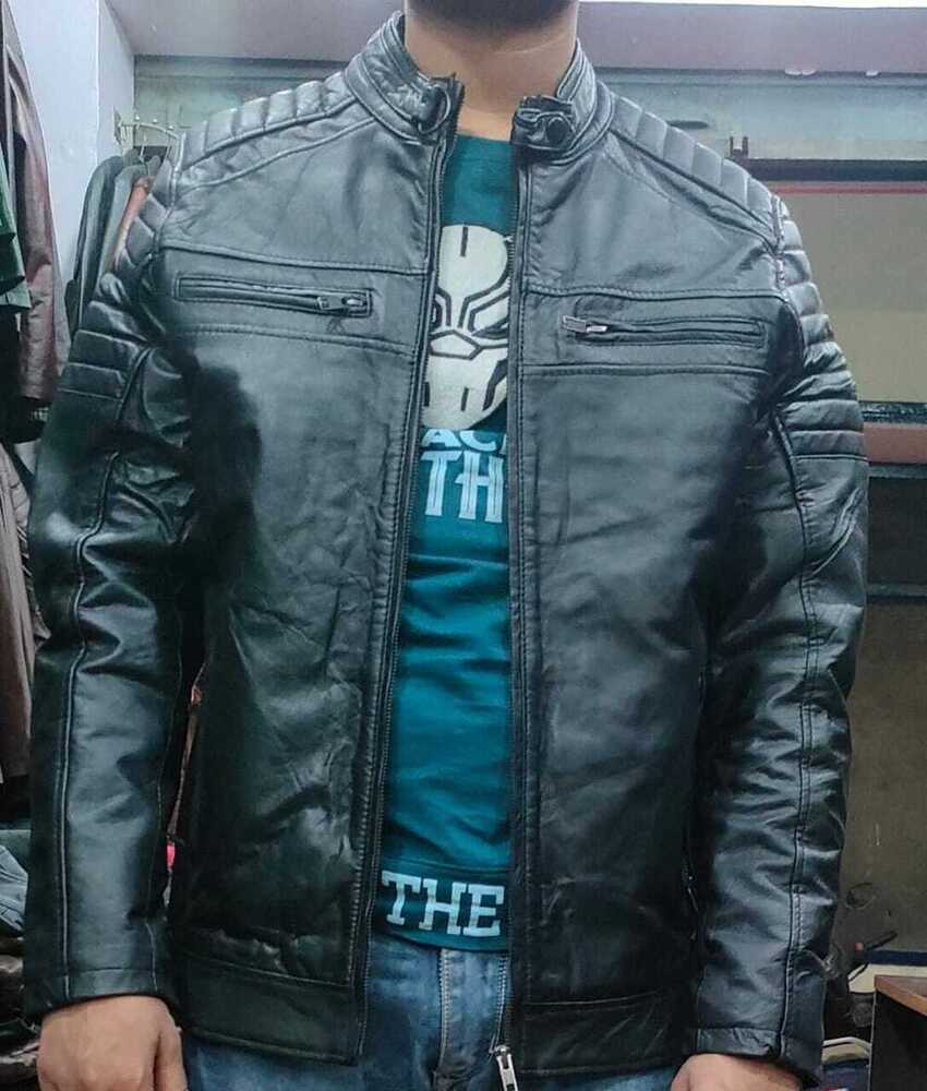 Leather Jacket - Pattern: Plain