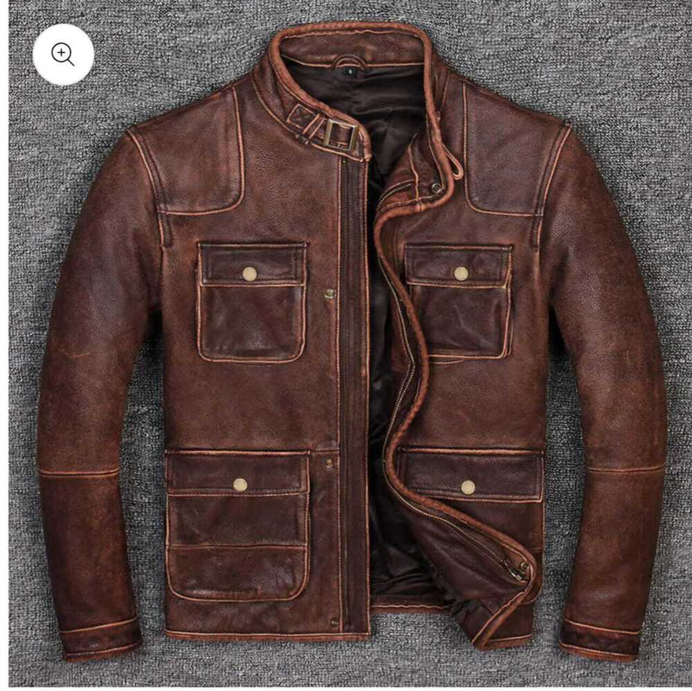 Leather Jacket - Pattern: Plain