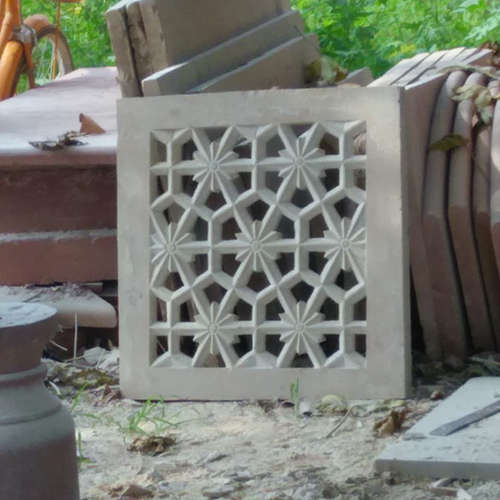 Handcarved Beige Sandstone Grill