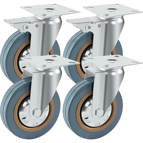 Medical Trolley Caster Wheel - PU Material, 100x50mm, 125x50mm, 150x50mm, 200x50mm Sizes, Silver Color, Load Capacity 350 kg