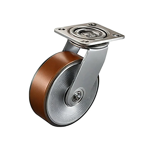 Kelly Swivel Caster Wheel - PU Material, 4x1.5 Inch Size, Silver Color | 200 kg Load Capacity, Ideal for Hospitals and Heavy Industries